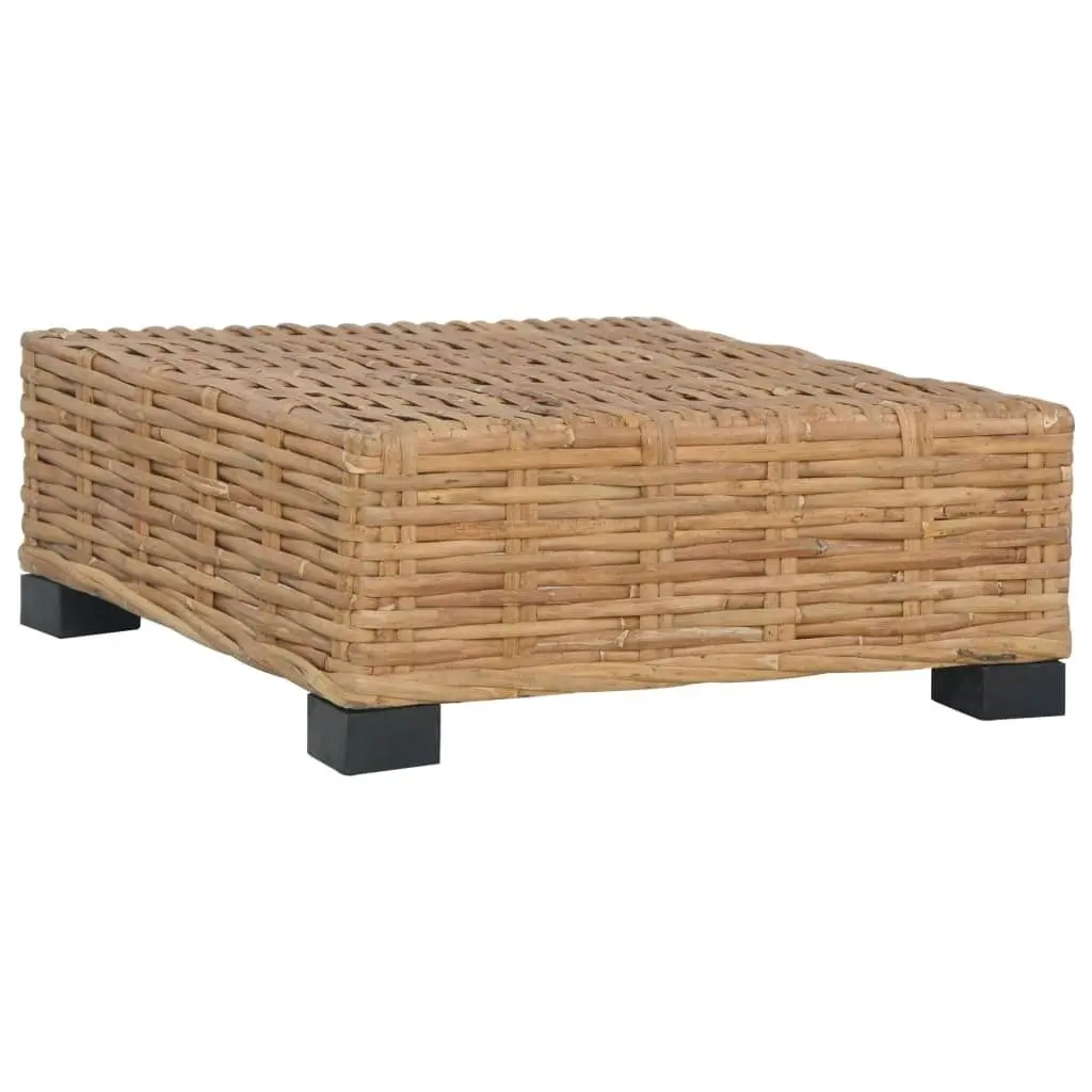 Footrest with Cushion Natural Rattan 286281