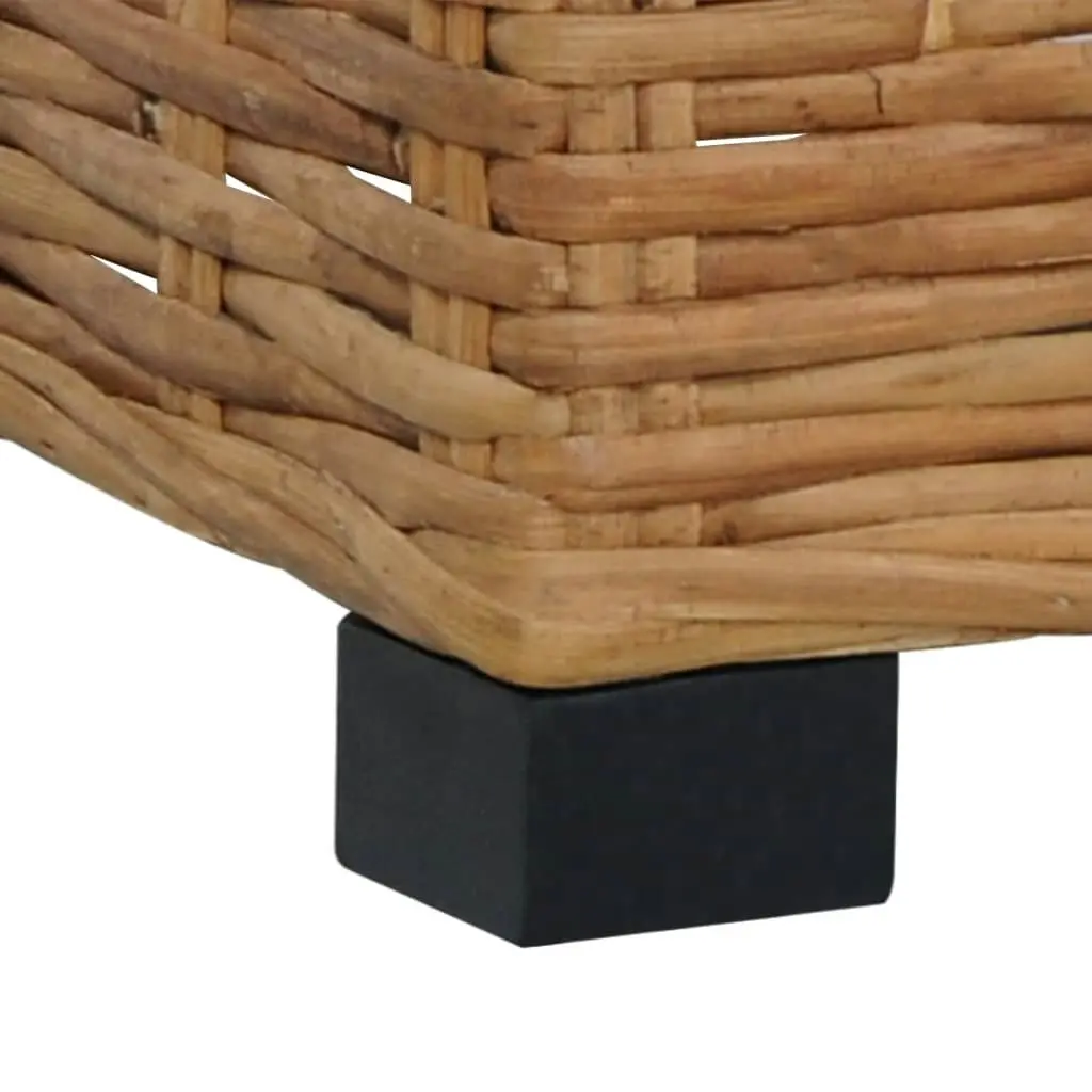 Footrest with Cushion Natural Rattan 286281