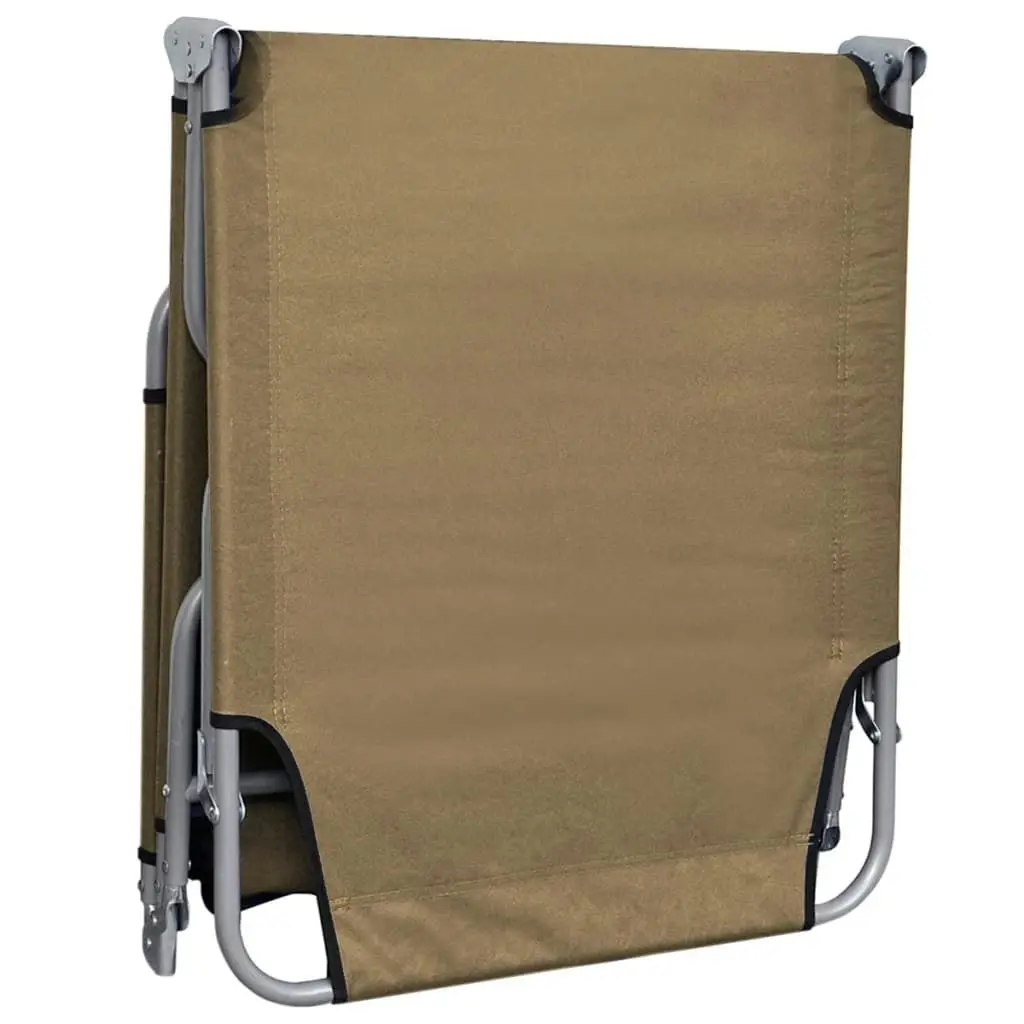 Foldable Sunlounger with Adjustable Backrest Taupe 44294