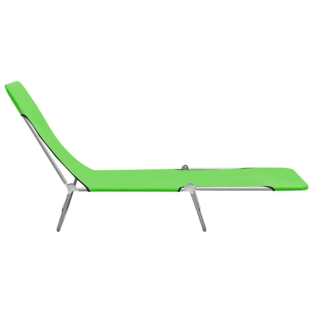 Folding Sun Loungers 2 pcs Steel and Fabric Green 310343