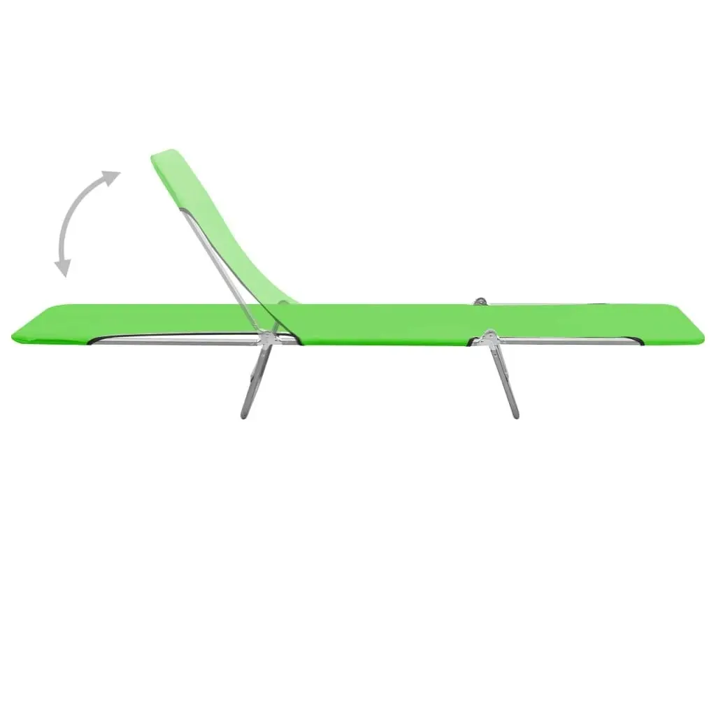 Folding Sun Loungers 2 pcs Steel and Fabric Green 310343