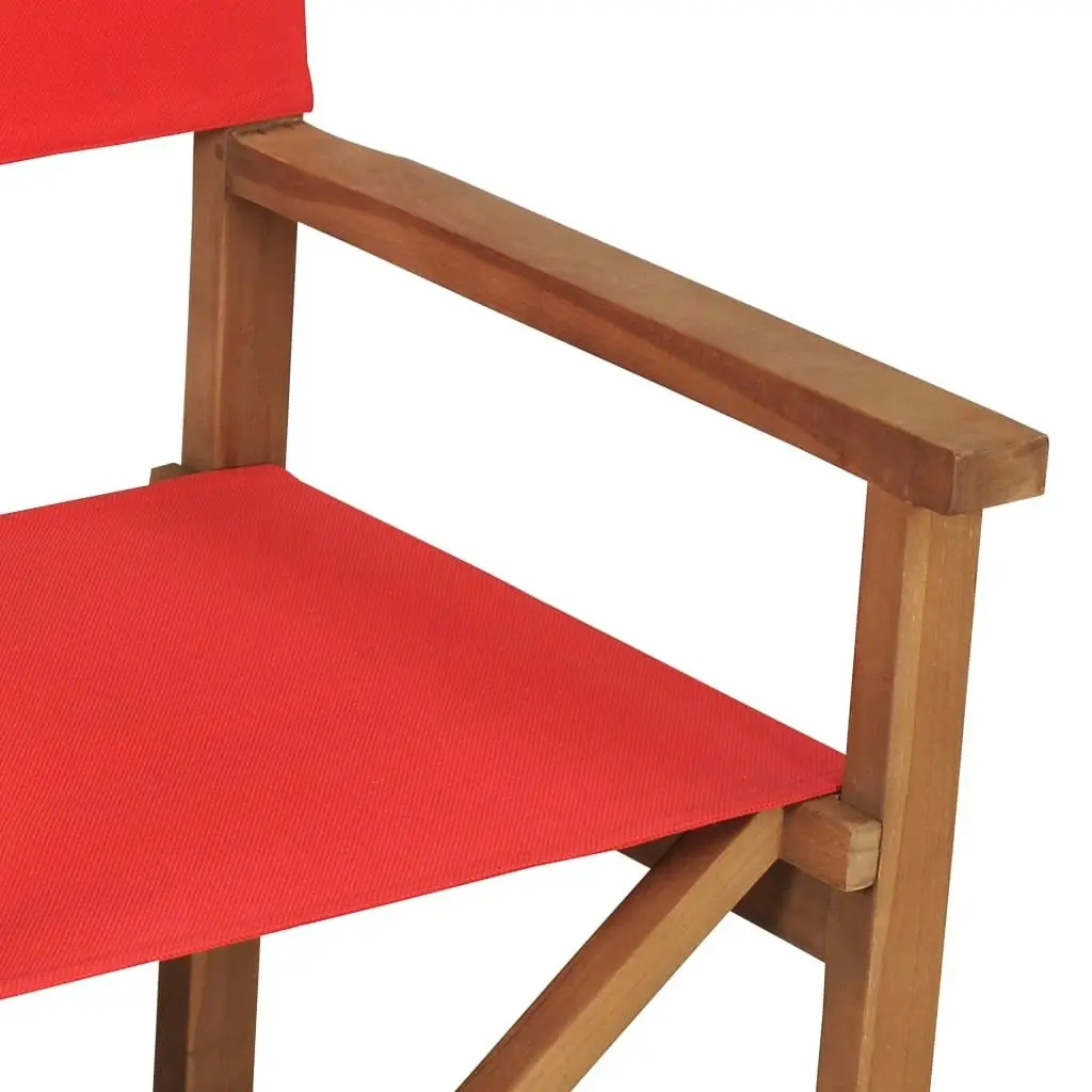 Director's Chair Solid Teak Wood Red 47414