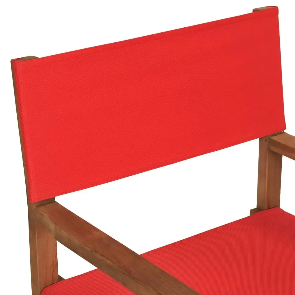 Director's Chair Solid Teak Wood Red 47414