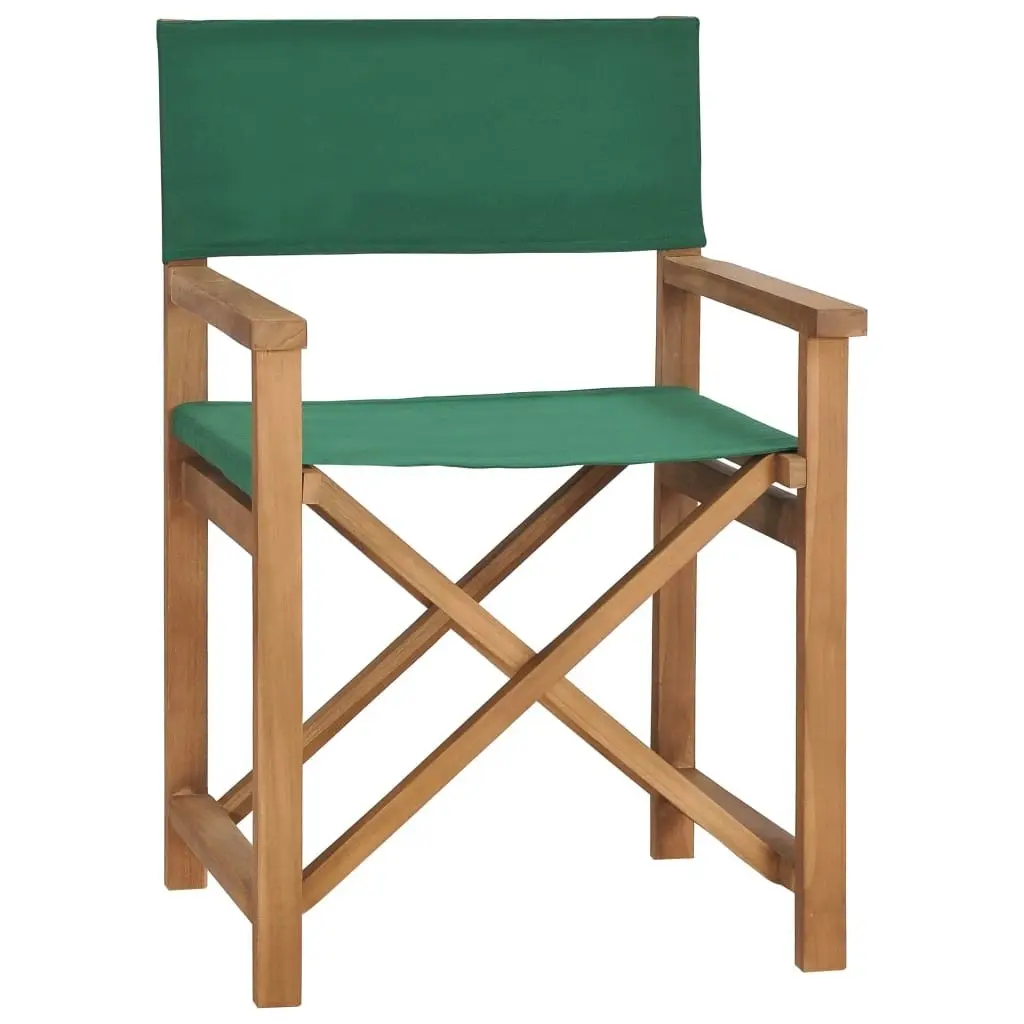 Director's Chairs 2 pcs Solid Wood Teak Green 3143631