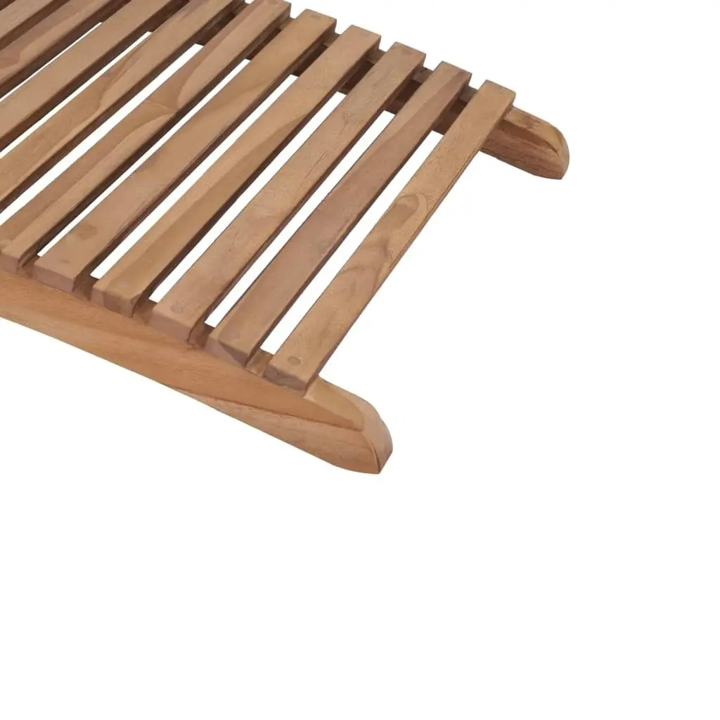 Folding Sun Lounger Solid Teak Wood 44666