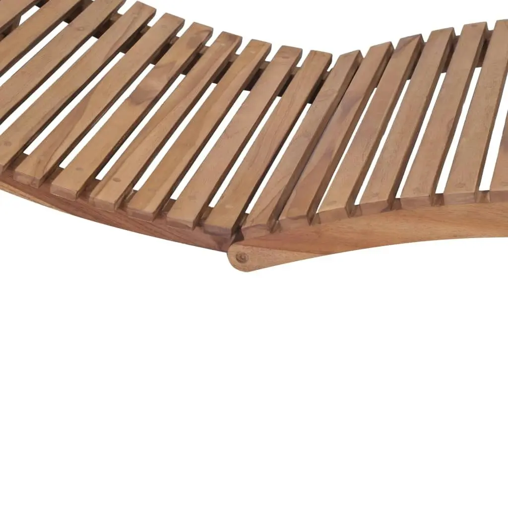 Folding Sun Lounger Solid Teak Wood 44666