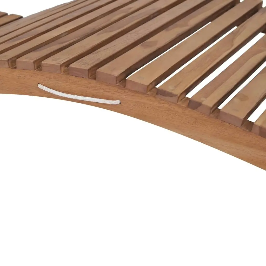 Folding Sun Lounger Solid Teak Wood 44666