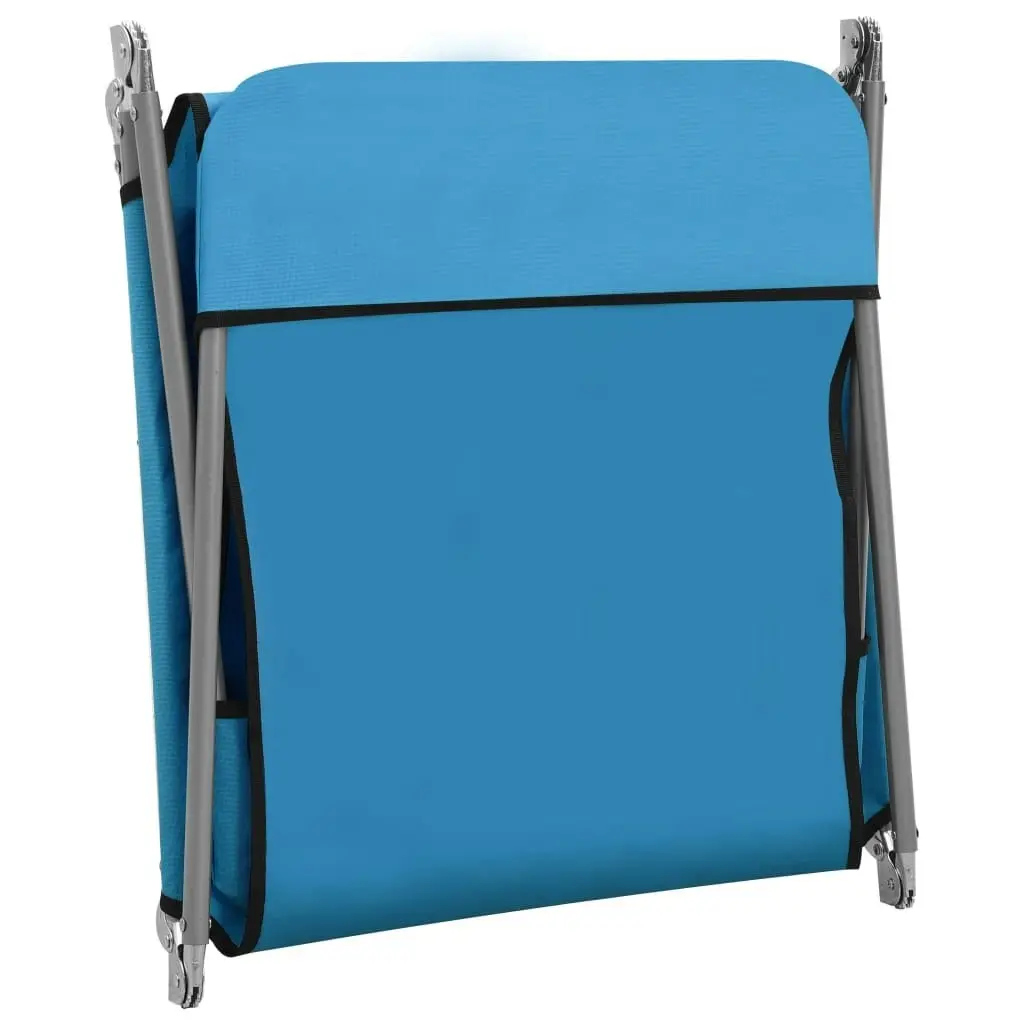 Folding Sun Loungers 2 pcs Steel and Fabric Blue 310344