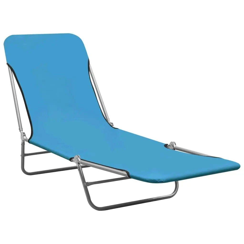 Folding Sun Loungers 2 pcs Steel and Fabric Blue 310344