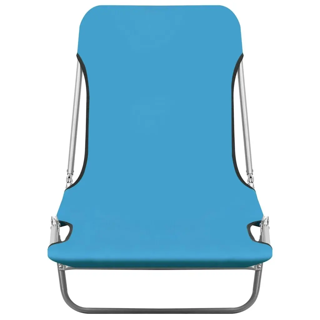 Folding Sun Loungers 2 pcs Steel and Fabric Blue 310344