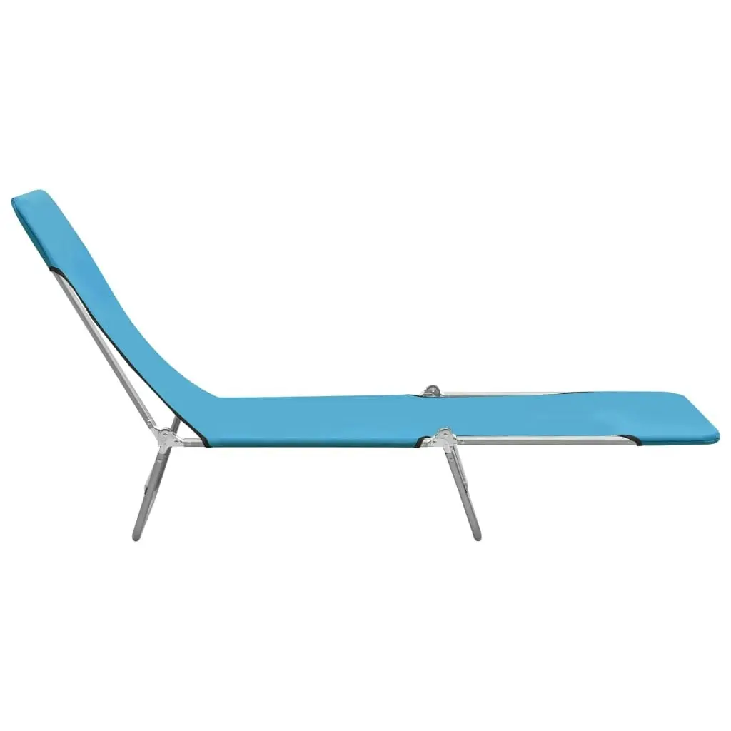 Folding Sun Loungers 2 pcs Steel and Fabric Blue 310344