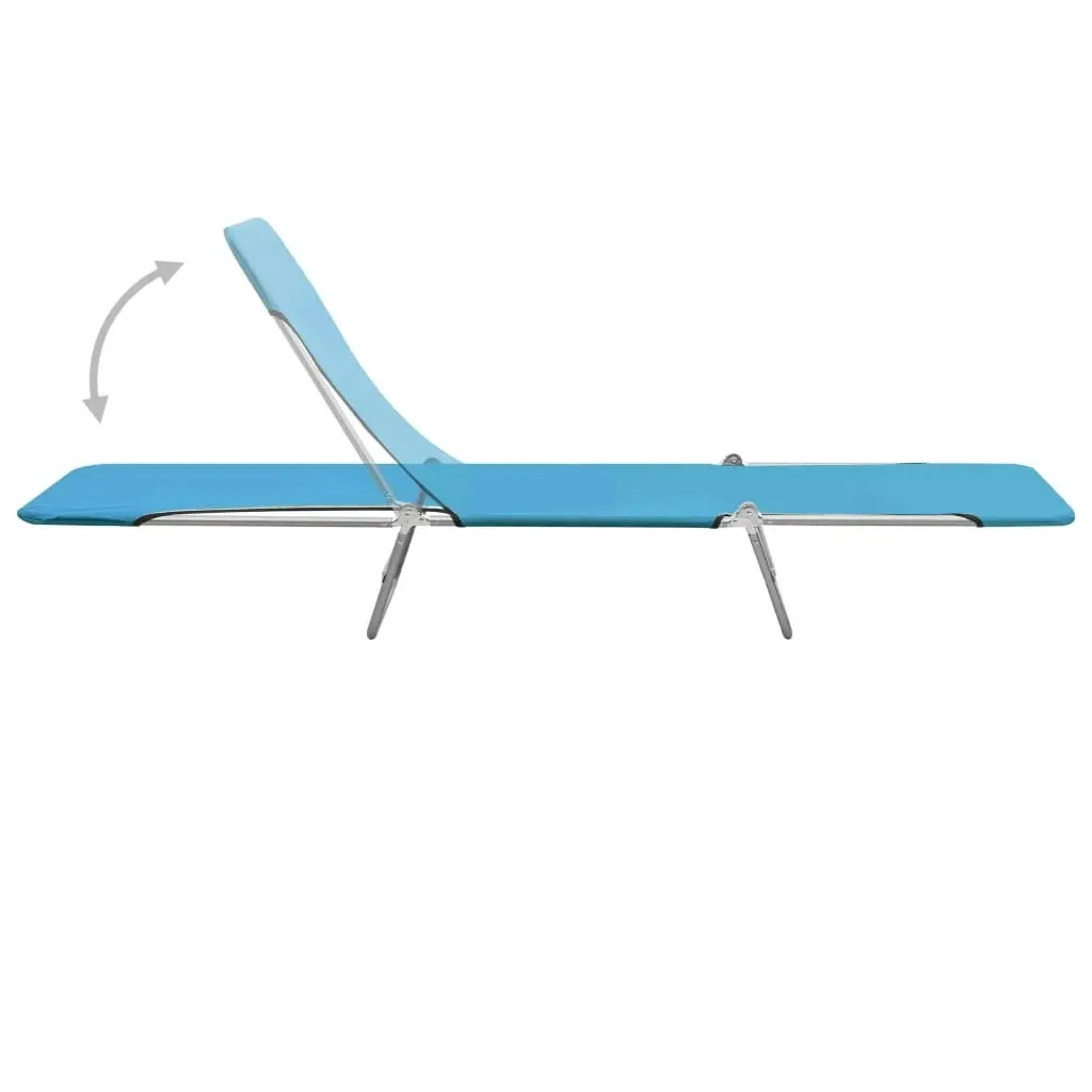 Folding Sun Loungers 2 pcs Steel and Fabric Blue 310344