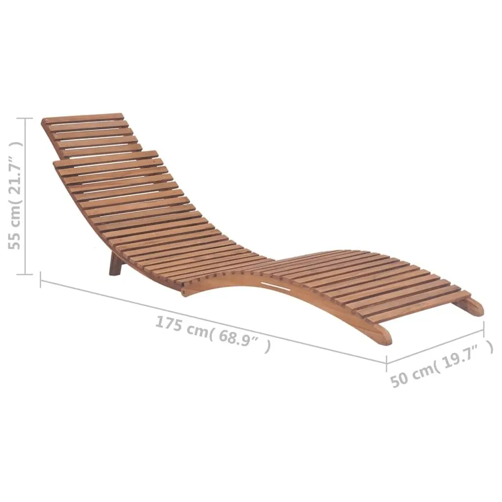 Folding Sun Loungers 2 pcs Solid Teak Wood 3073170