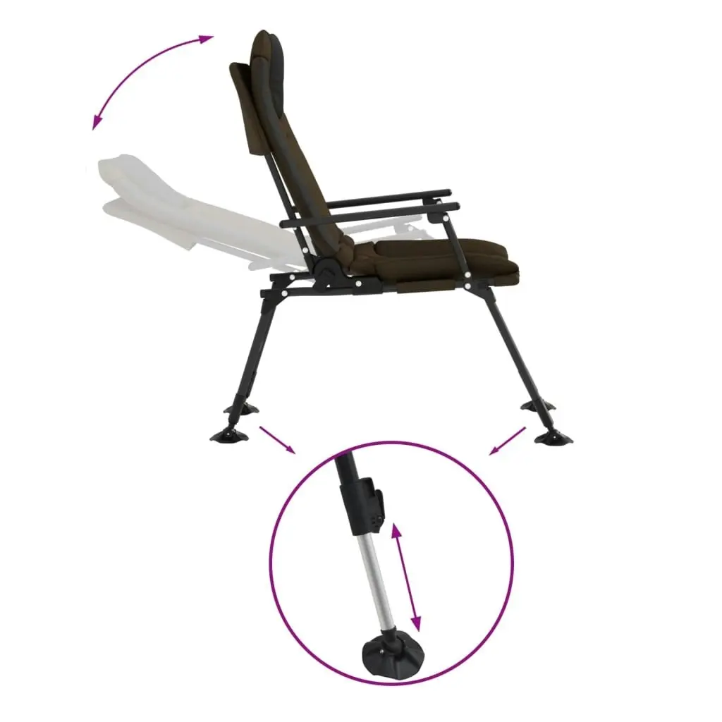 Fishing Chair with Armrest Foldable Taupe 4006419