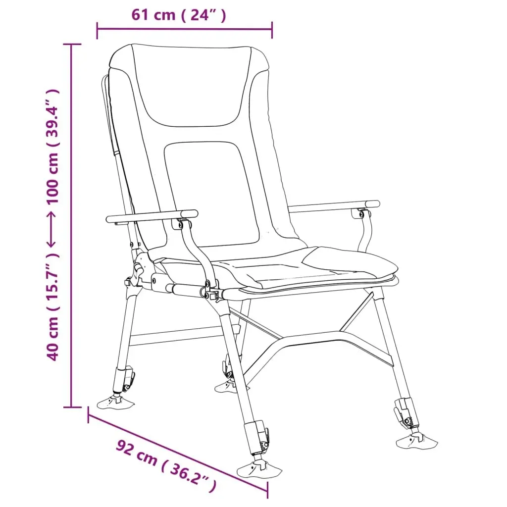 Fishing Chair with Armrest Foldable Taupe 4006419