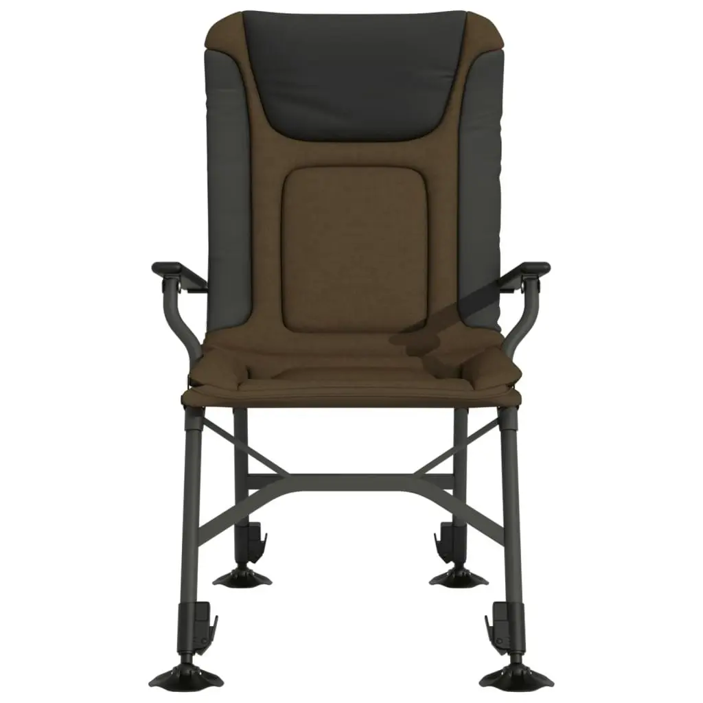 Fishing Chair with Armrest Foldable Taupe 4006419