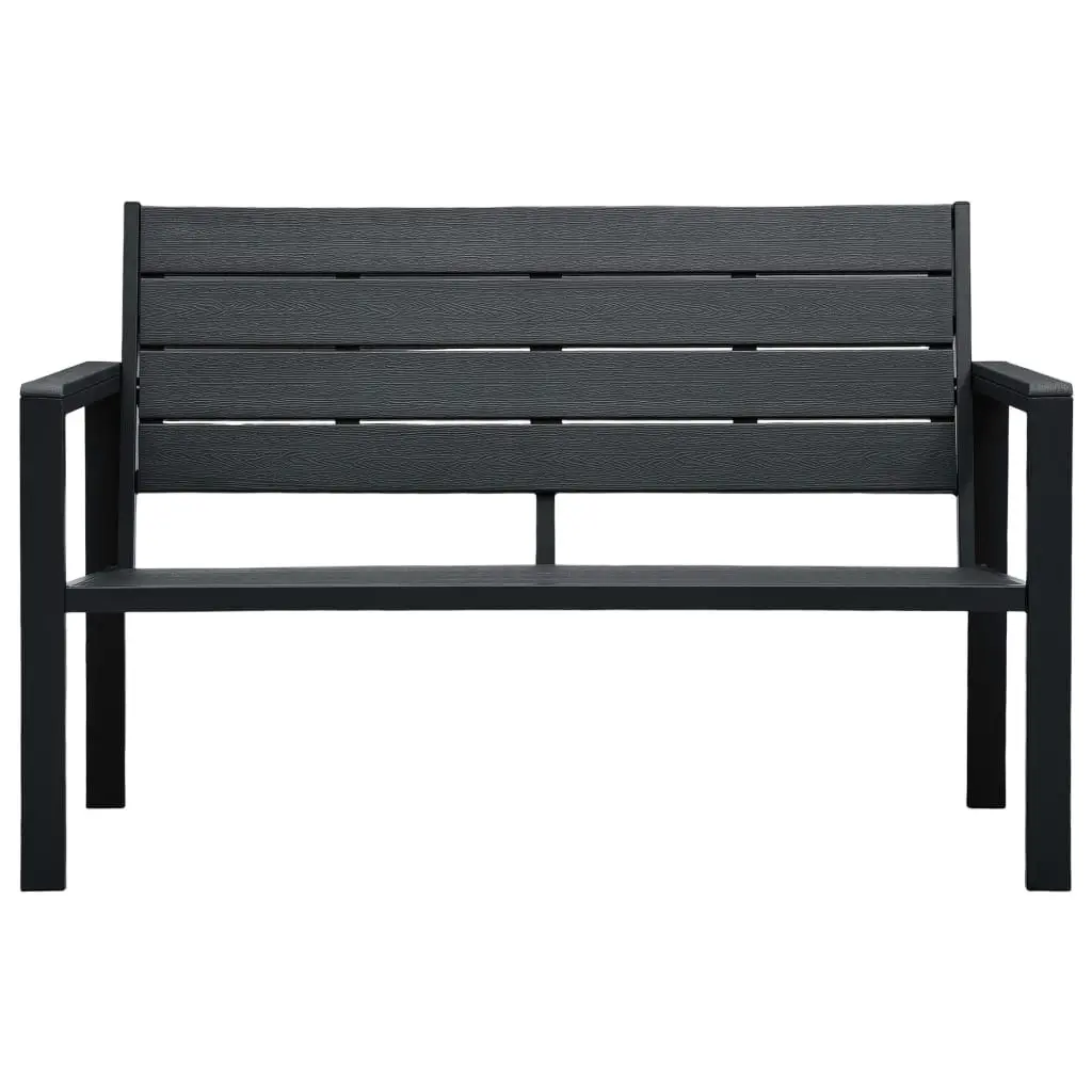 Garden Bench 120 cm HDPE Black Wood Look 47878