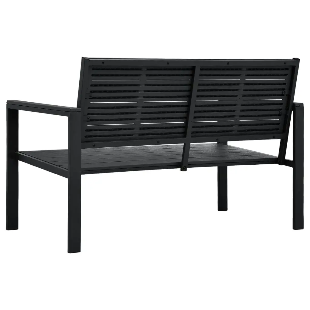 Garden Bench 120 cm HDPE Black Wood Look 47878