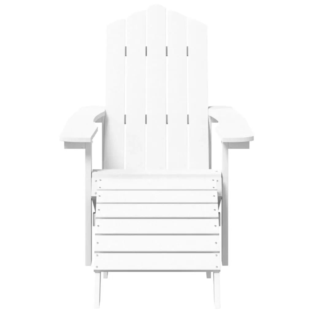 Garden Adirondack Chairs 2 pcs with Footstools HDPE White 3095696