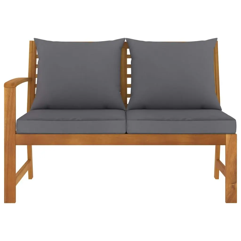 Garden Bench 114.5 cm with Dark Grey Cushion Solid Acacia Wood 311837