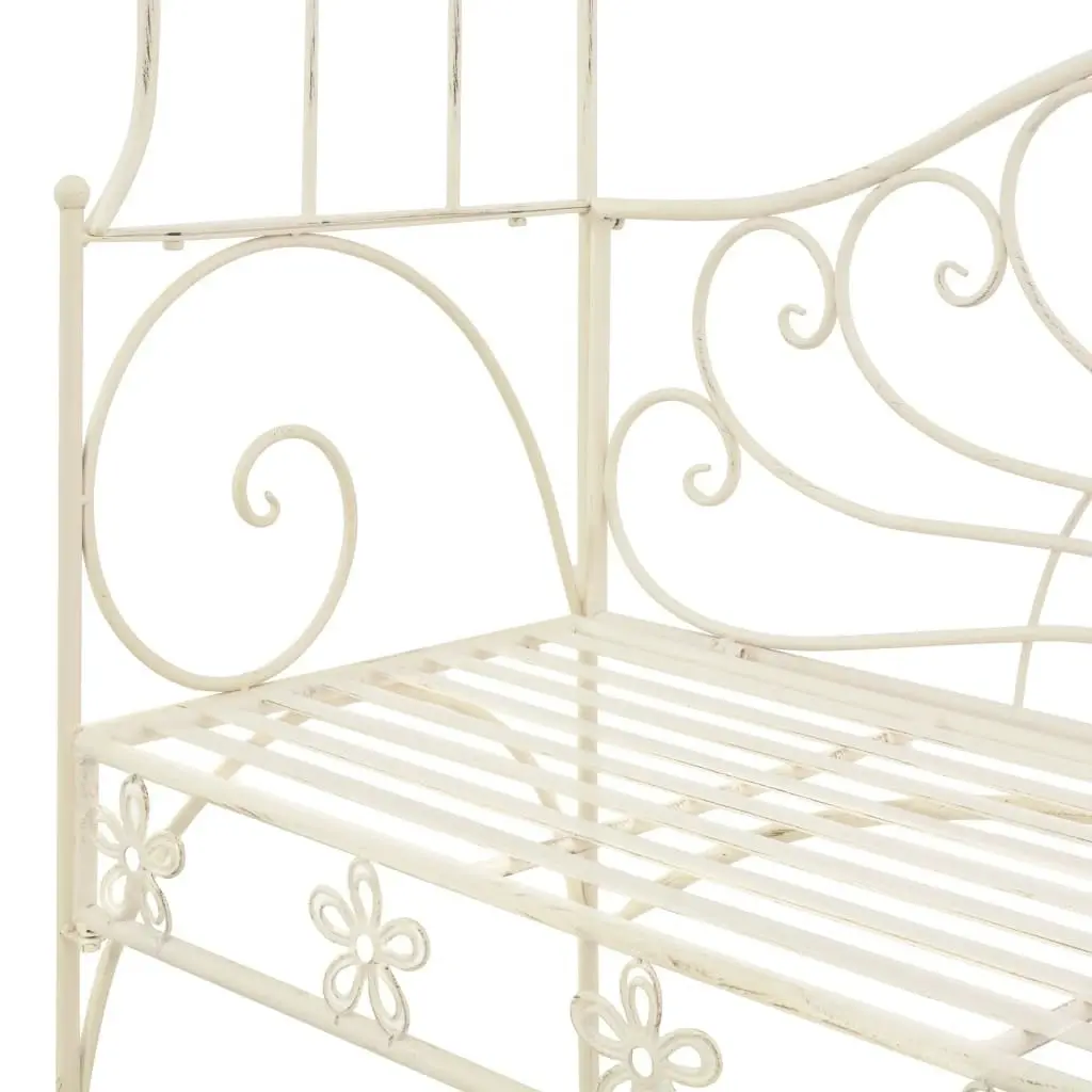 Garden Bench 122 cm Iron Antique White 45434