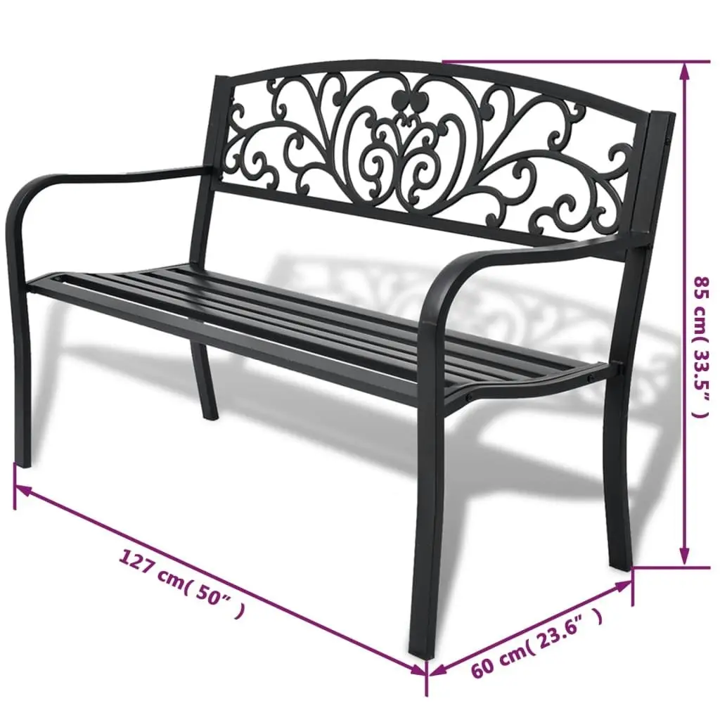 Garden Bench 127 cm Cast Iron Black 42168