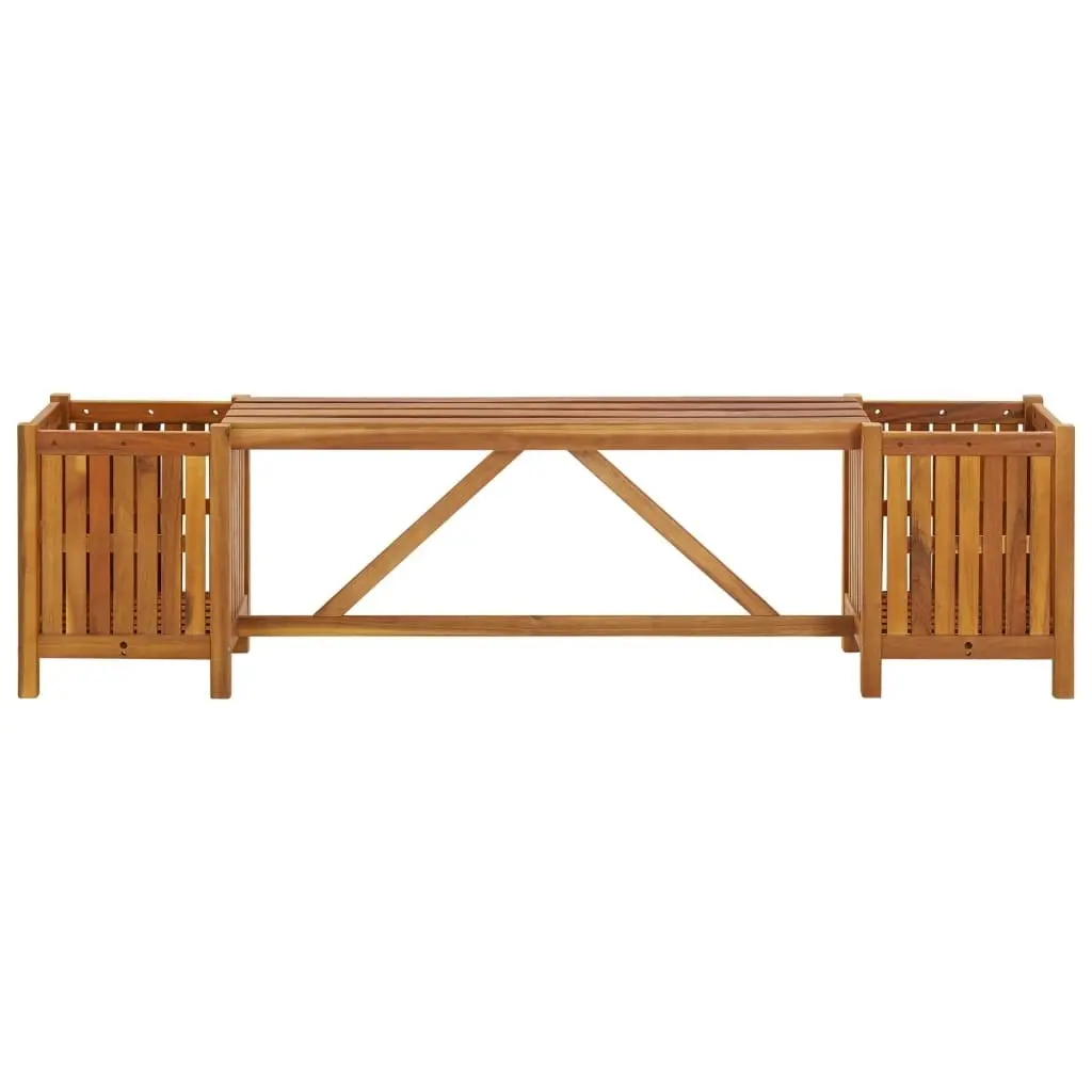 Garden Bench with 2 Planters 150x30x40 cm Solid Acacia Wood 46344