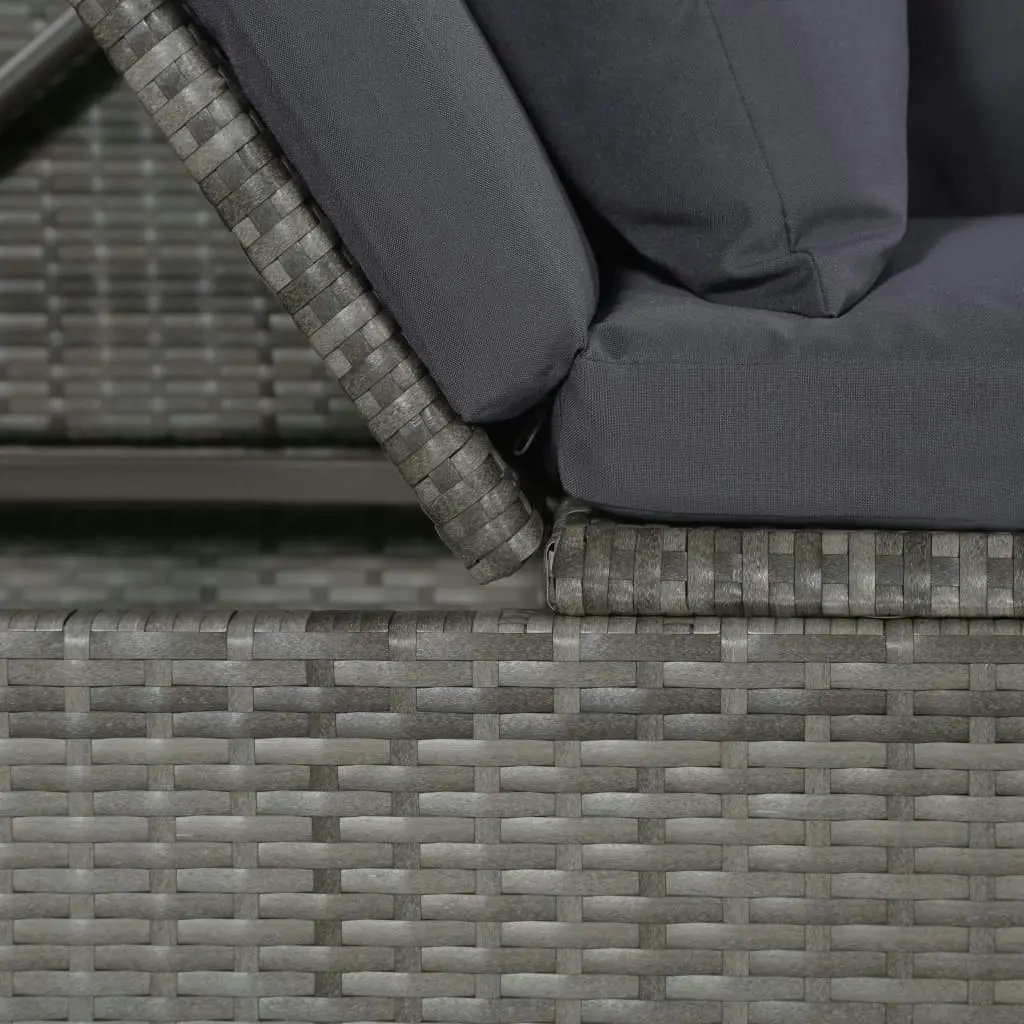 Garden Bed Grey 200x60 cm Poly Rattan 43959