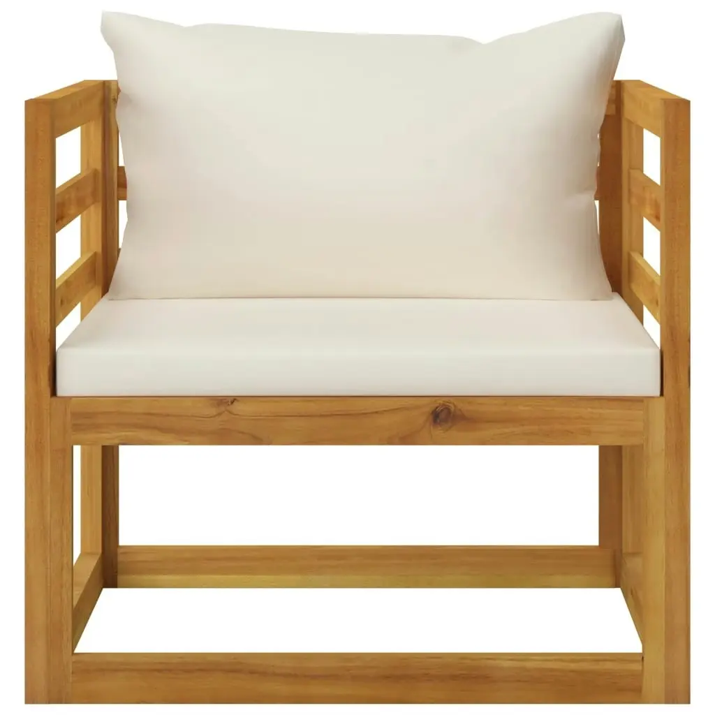 Garden Chair with Cream Cushions Solid Acacia Wood 311868