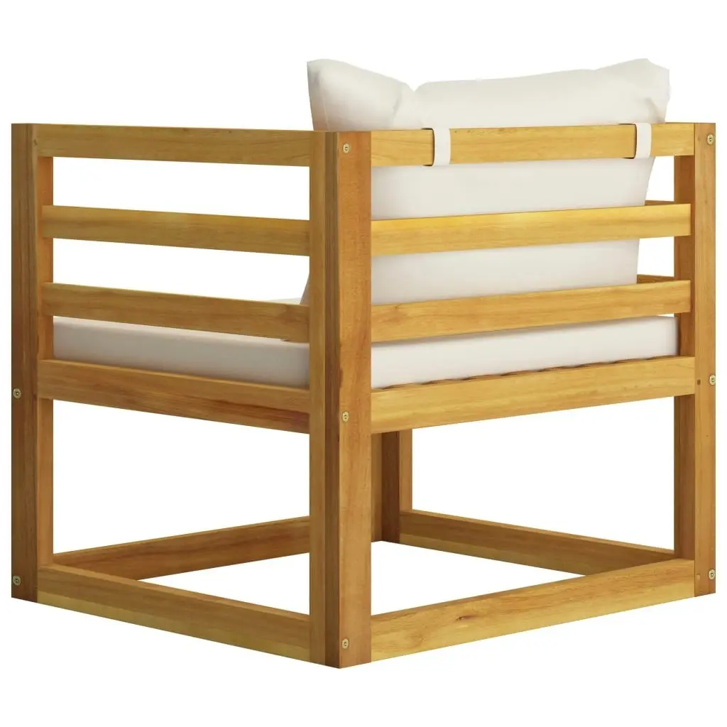 Garden Chair with Cream Cushions Solid Acacia Wood 311868