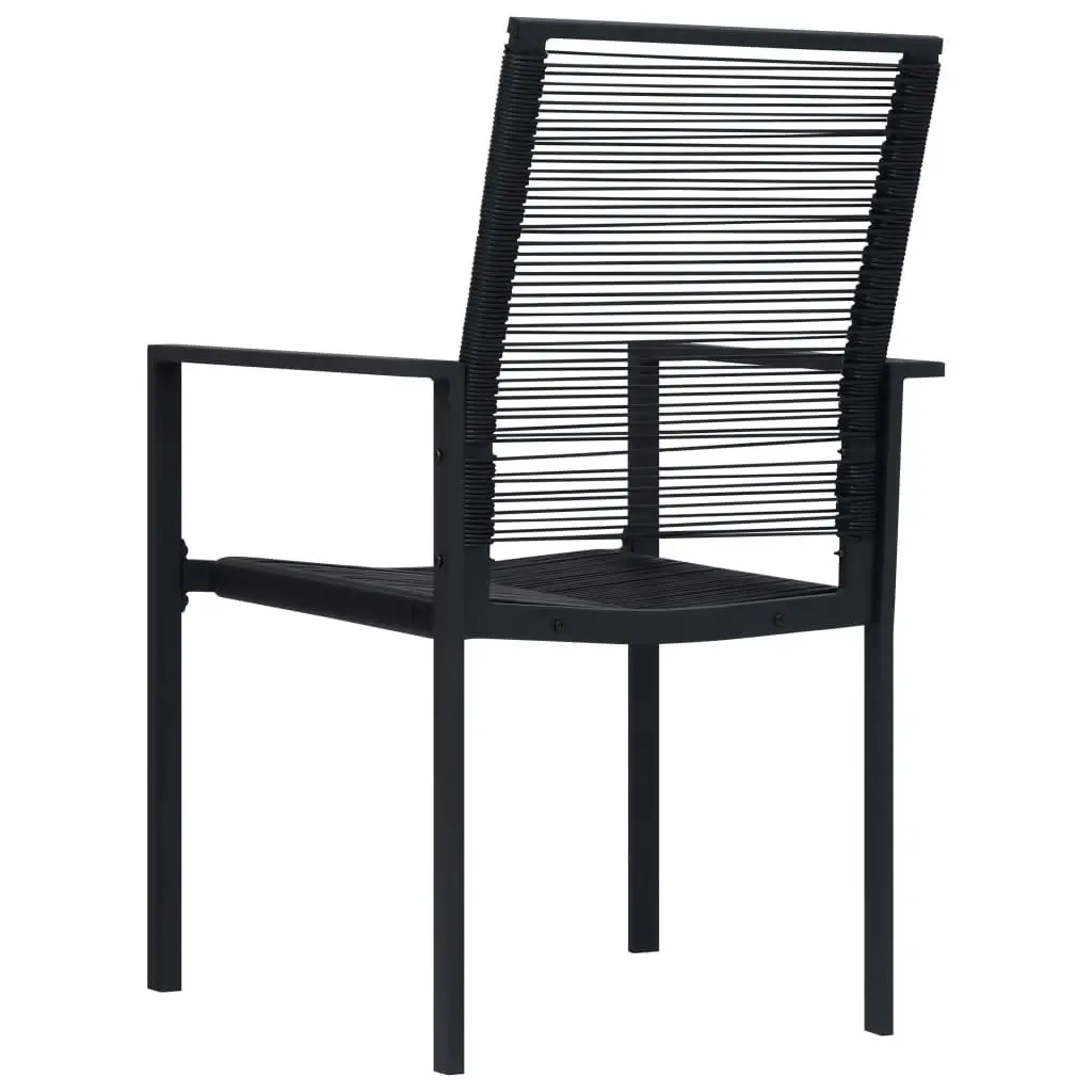 Garden Chairs 2 pcs PVC Rattan Black 312171