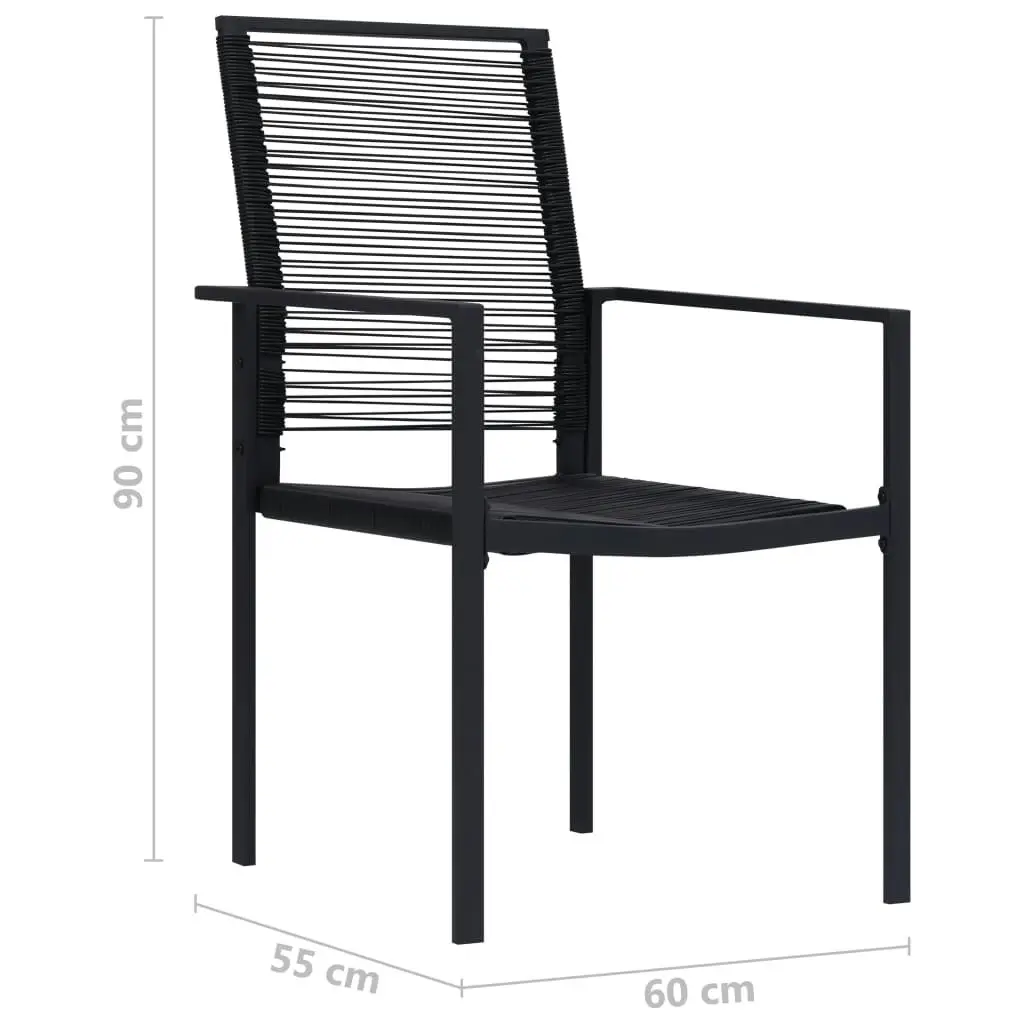 Garden Chairs 2 pcs PVC Rattan Black 312171