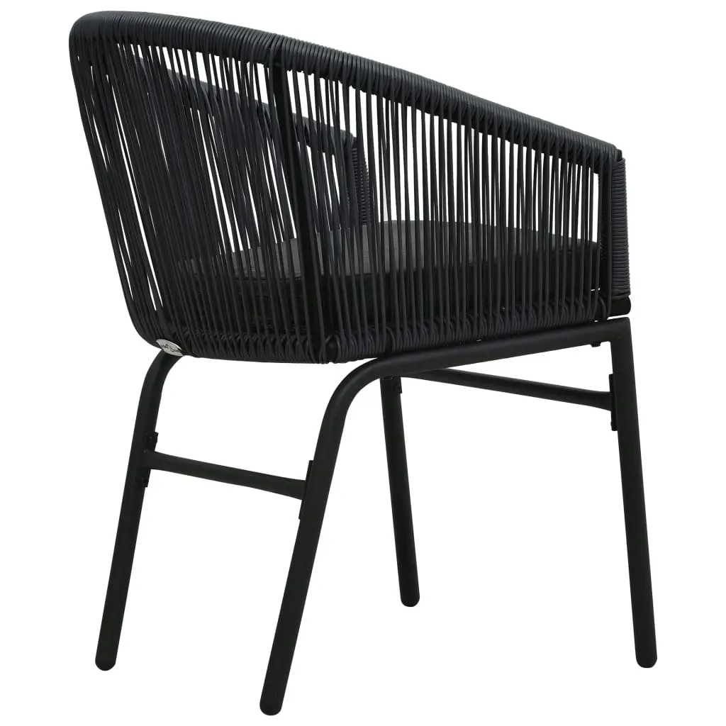 Garden Chairs 2 pcs Black PE Rattan 48135