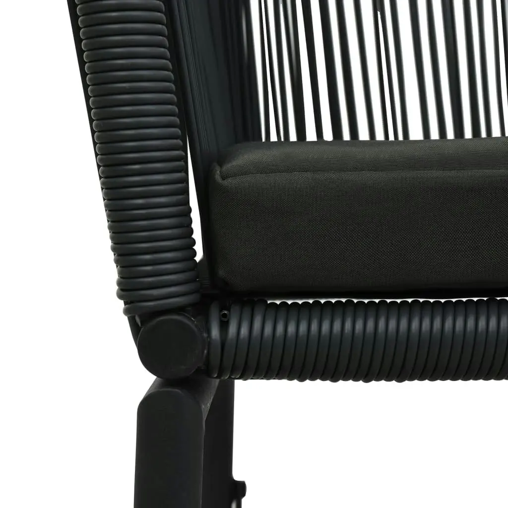 Garden Chairs 2 pcs Black PE Rattan 48135