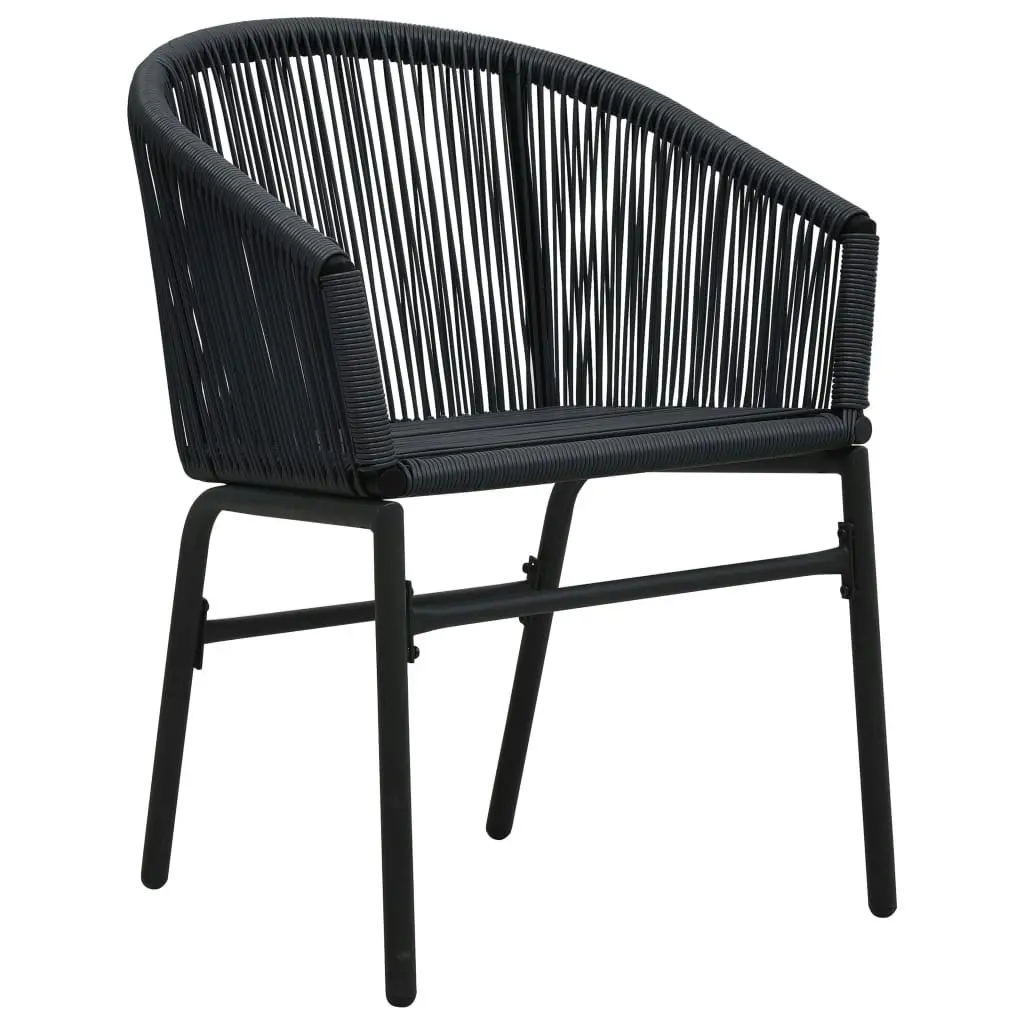 Garden Chairs 2 pcs Black PE Rattan 48135