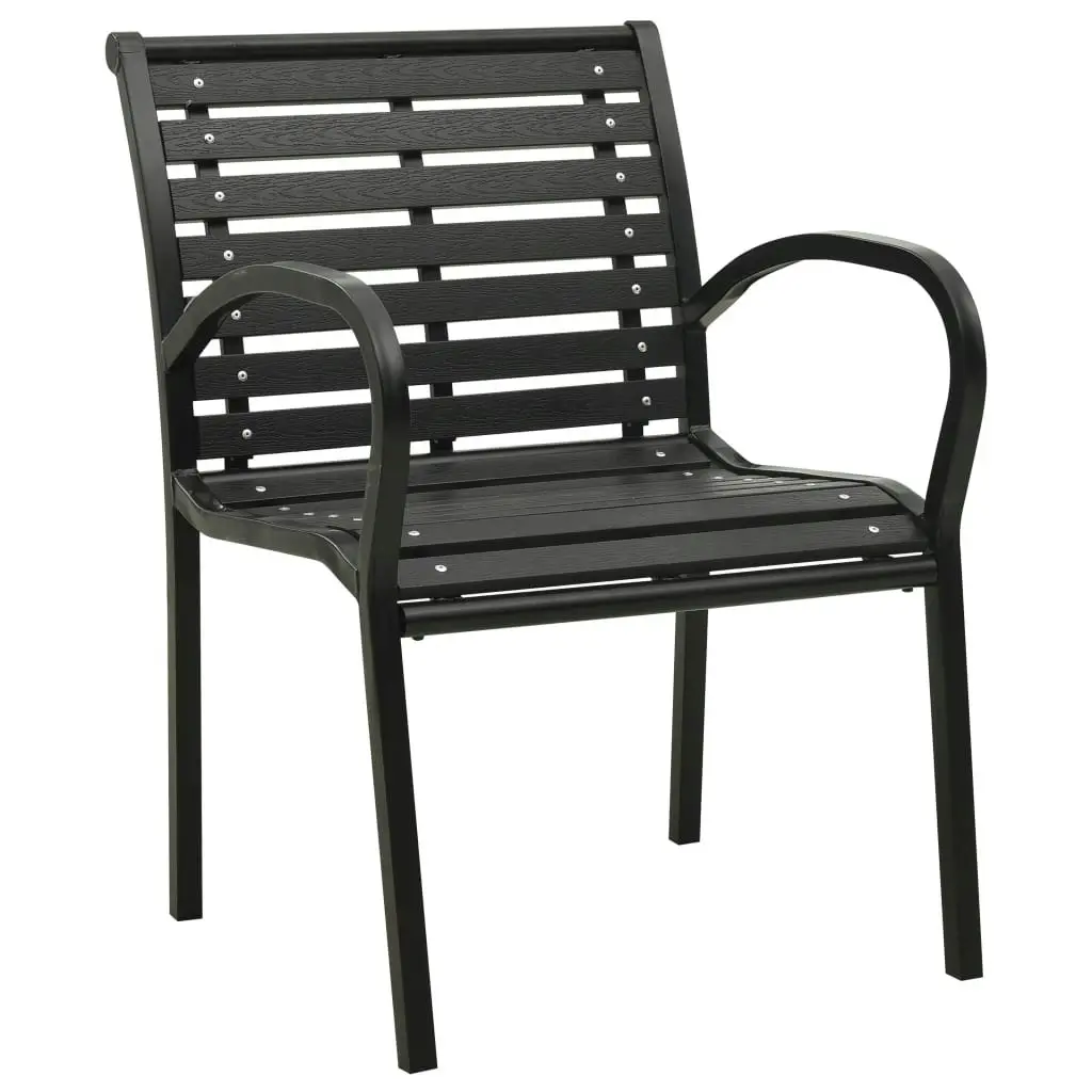 Garden Chairs 2 pcs Steel and WPC Black 312034