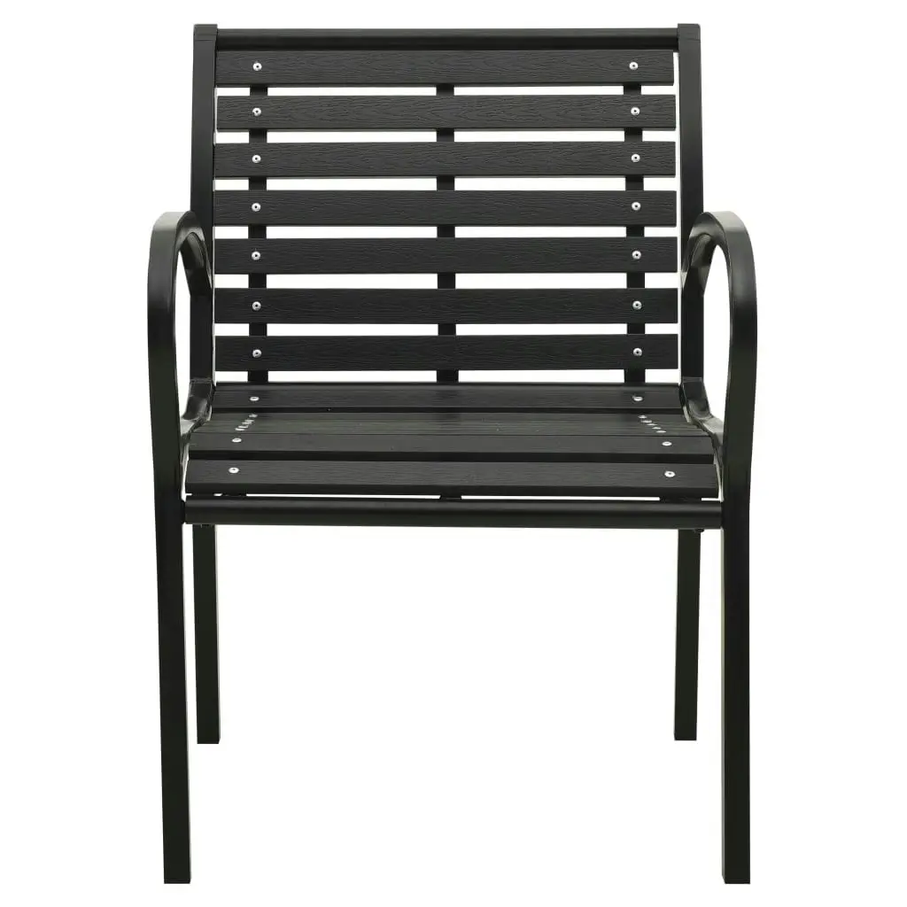 Garden Chairs 2 pcs Steel and WPC Black 312034