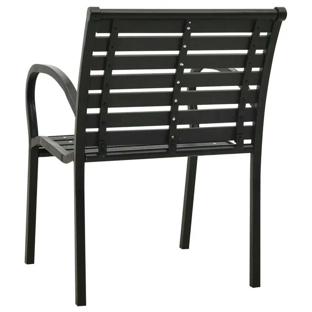 Garden Chairs 2 pcs Steel and WPC Black 312034