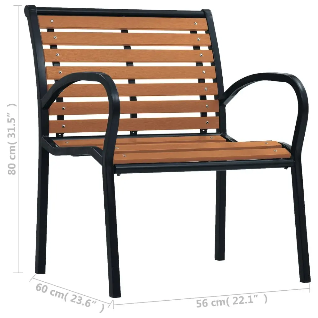 Garden Chairs 2 pcs Steel and WPC Black and Brown 312036