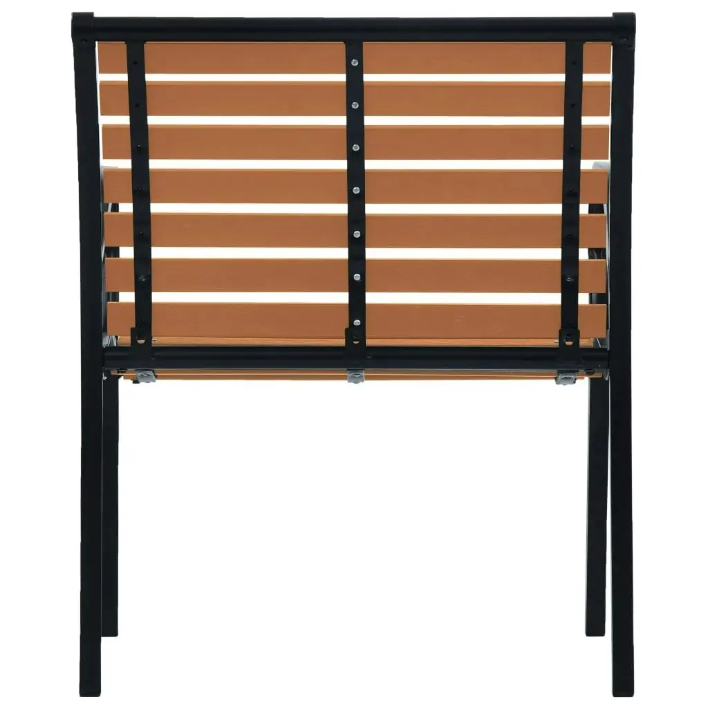 Garden Chairs 2 pcs Steel and WPC Black and Brown 312036