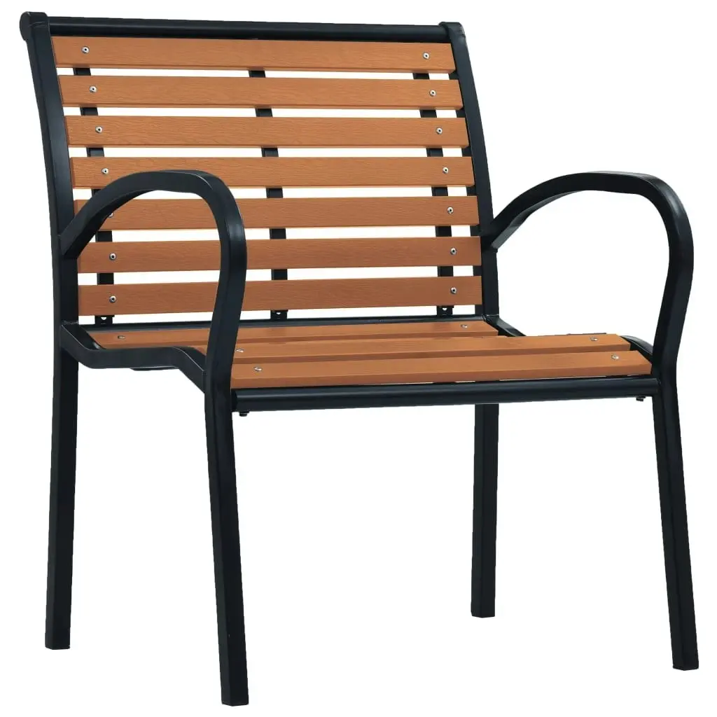 Garden Chairs 2 pcs Steel and WPC Black and Brown 312036