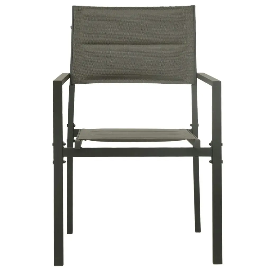 Garden Chairs 2 pcs Textilene and Steel Grey and Anthracite 313079