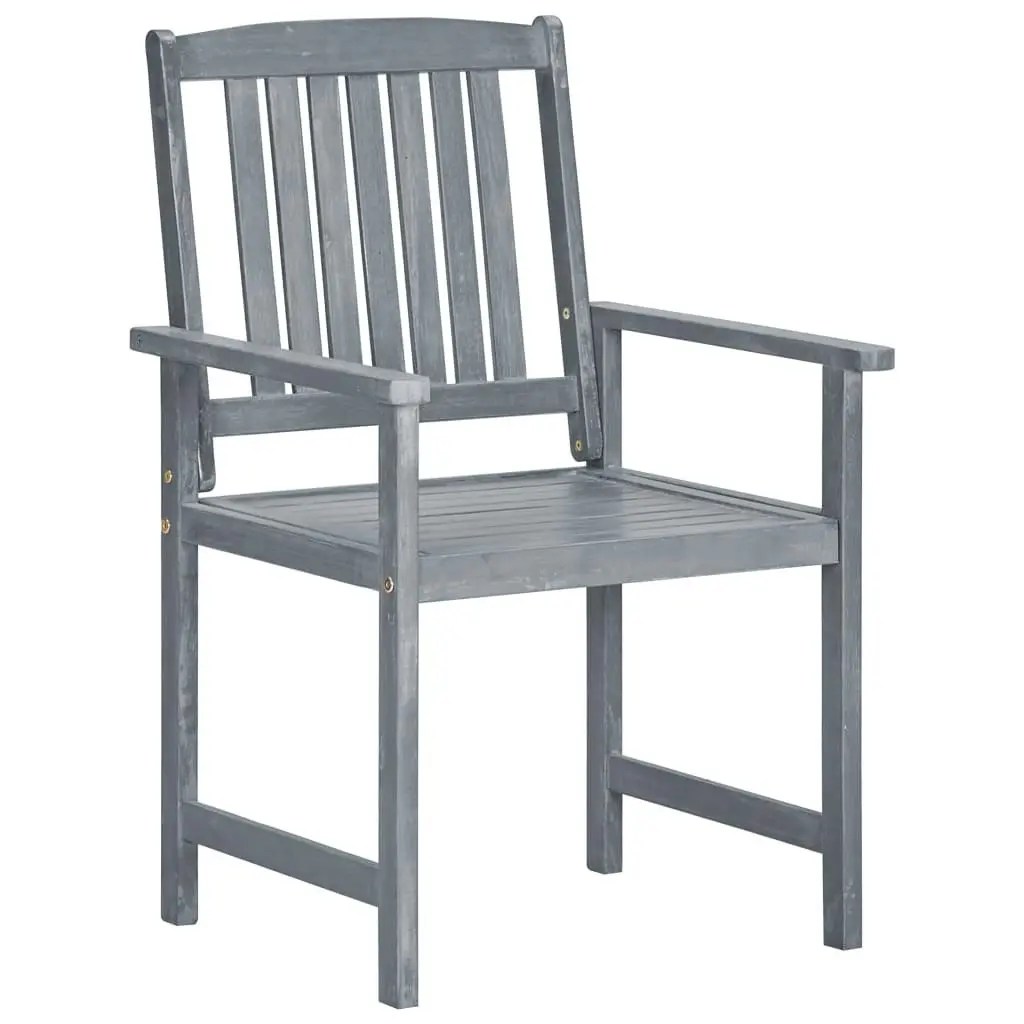 Garden Chairs 2 pcs Grey Solid Acacia Wood 45944