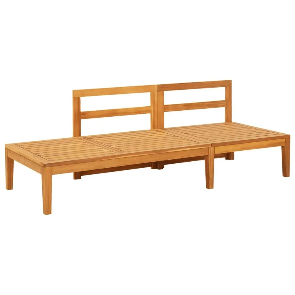 Garden Bench with Table Cream White Cushions Solid Acacia Wood 316314