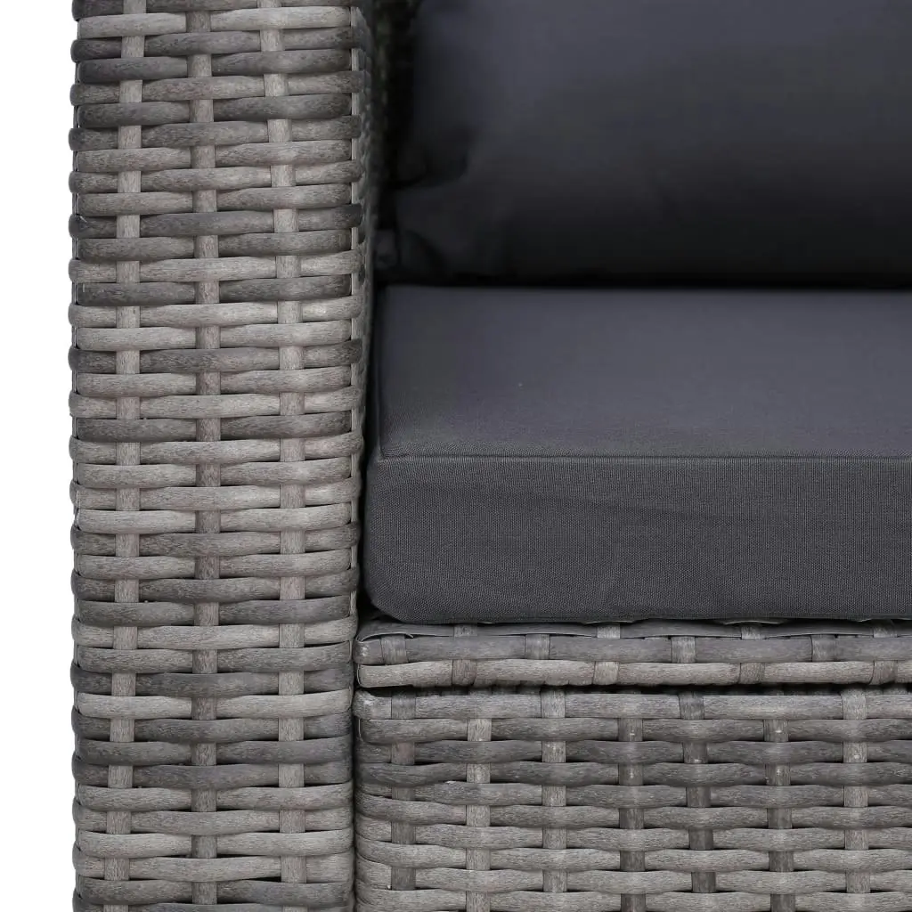 Garden Chair with Cushion and Pillow Poly Rattan Grey 44161