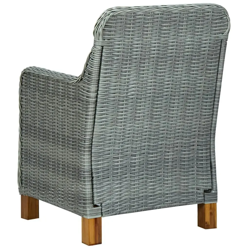 Garden Chairs with Cushions 2 pcs Poly Rattan Light Grey 313317