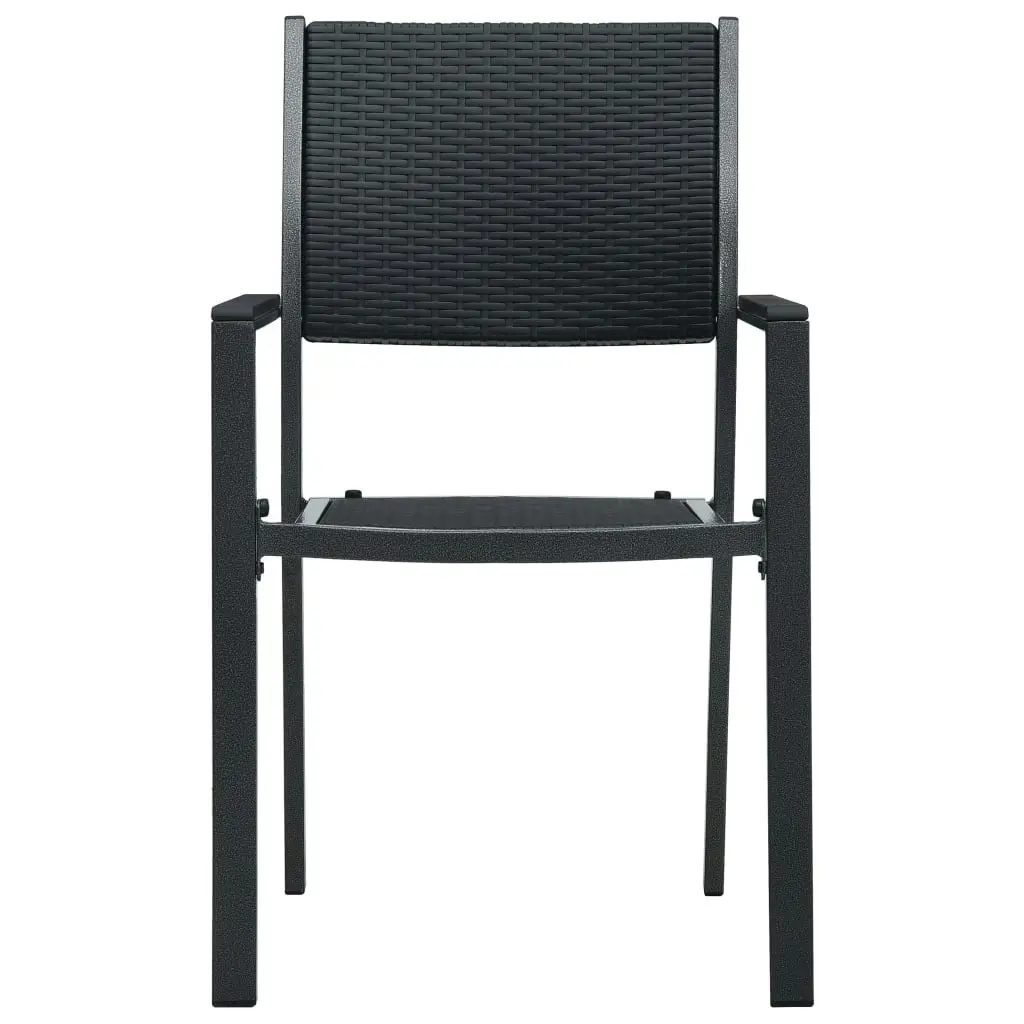 Garden Chairs 4 pcs Black Plastic Rattan Look 47890