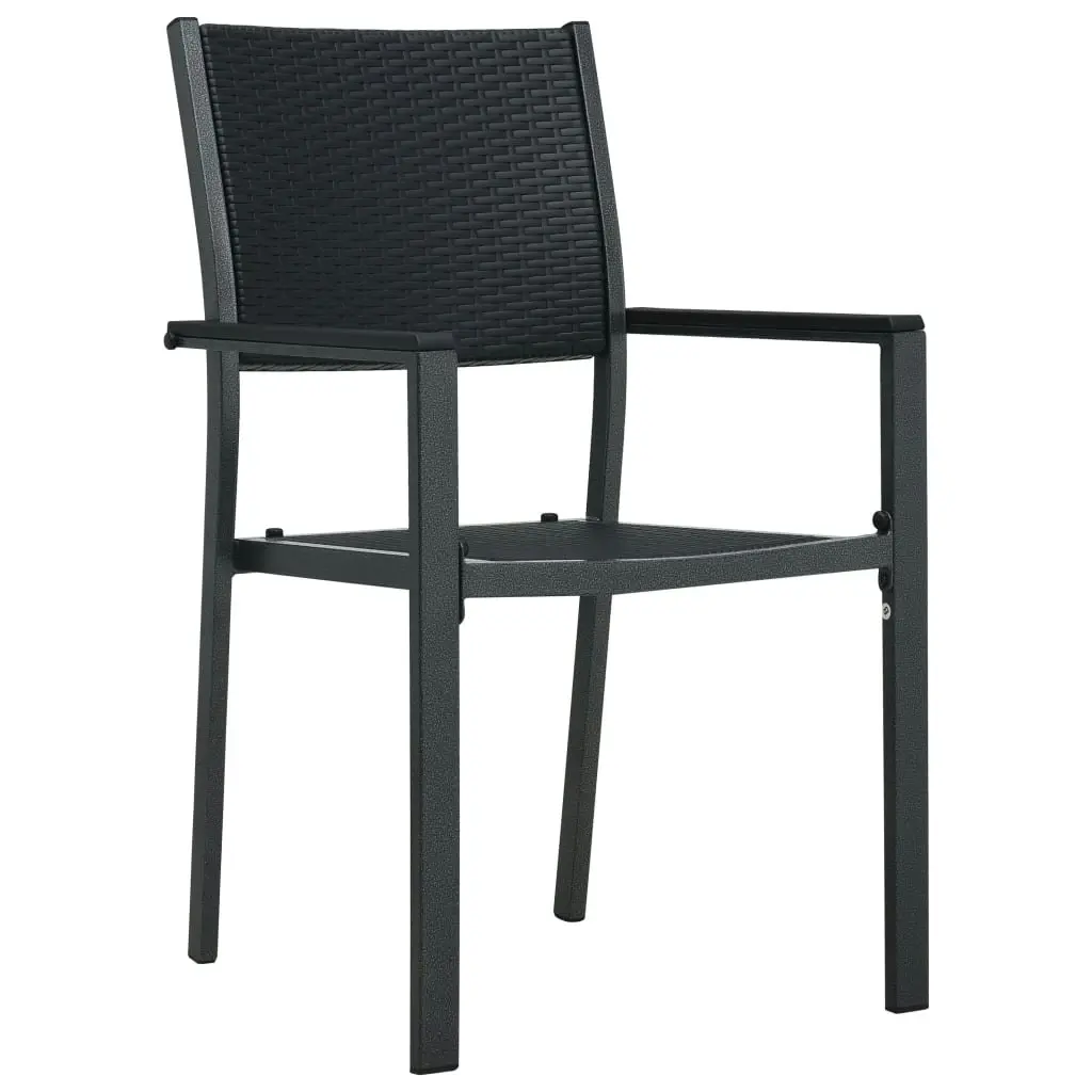 Garden Chairs 4 pcs Black Plastic Rattan Look 47890