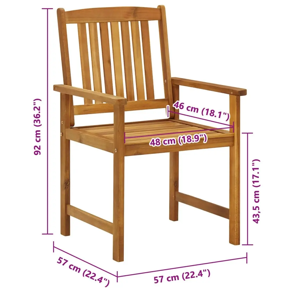 Garden Chairs 8 pcs Solid Acacia Wood 3078150