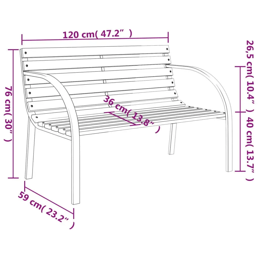 Garden Bench 120 cm Grey Wood 47936